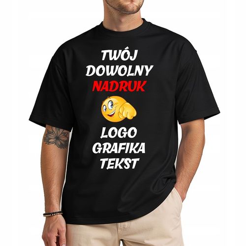 Koszulka z Własnym Nadrukiem Logo Zdjęcie Napis Dowolny Nadruk na Arena.pl