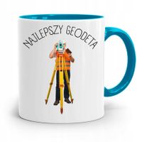 Kubek Błękitny Dla Geodety Najlepszy Geodeta Z Nadrukiem Ze Zdjęciem