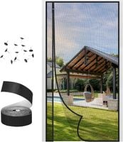 Moskitiera magnetyczna na drzwi z włókna szklanego 90x210 czarna boczna