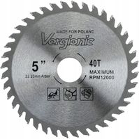 TARCZA WIDIOWA DO DREWNA 125X 22,2 40T Vergionic