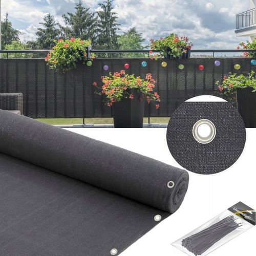 OSŁONA NA BALKON 95% GRAFITOWA NA TARAS PŁOT MATA BALKONOWA Z OKUCIAMI na Arena.pl