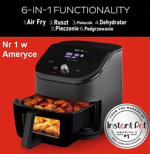 Instant Vortex Plus Clear Cook Air Fryer czarny frytkownica beztłuszczowa na Arena.pl