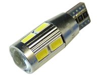 mocna żarówka LED T10 w5w 10 x 5730 soczewka CANBUS 12v