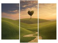 70 90CM OBRAZ 3 ELEM DRZEWO SERCE ŚCIENNY DRUK PŁÓTNO