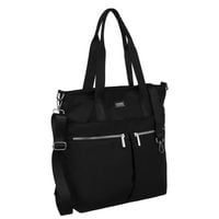 shopperka w czarnym kolorze z zewnętrznymi kieszeniami