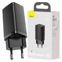 ładowarka sieciowa baseus gan2 lite, usb + usb-c, 65w, eu (czarna)