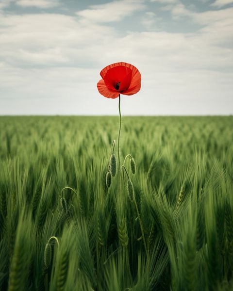 Plakat 40x50cm Samotny Mak na Polu zdjęcie 1