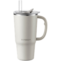 buydeem kubek termiczny ze słomką 700 ml, model ds57, kolor oat white