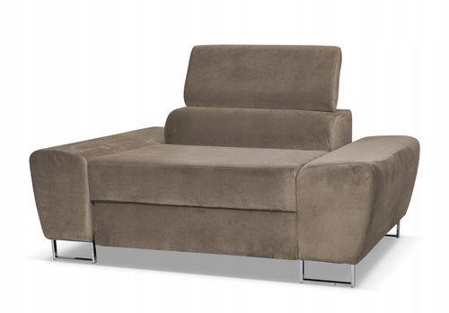 Fotel wypoczynkowy Bosso salon Family meble brązowy welur reg zagłówek na Arena.pl