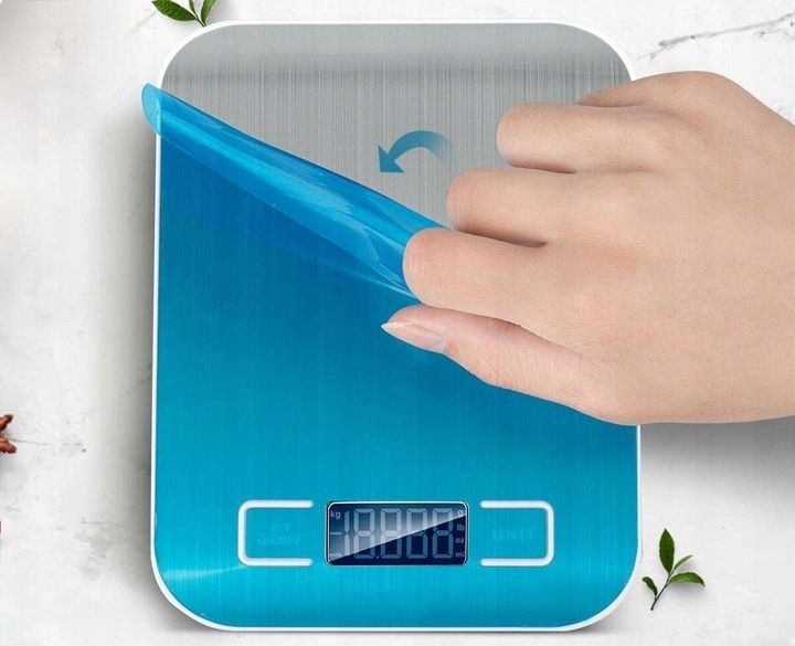 WAGA KUCHENNA elektroniczna precyzyjna WAGA wyświetlacz LCD 5000g SREBRNA zdjęcie 13