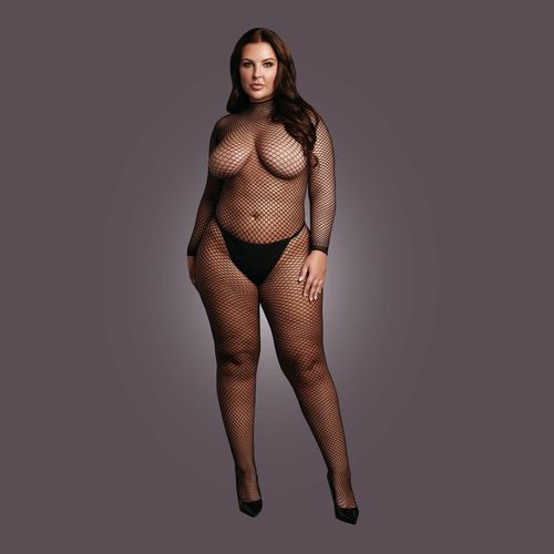 bodystocking with fishnet structure, open crotch and turtle neck. na Arena.pl