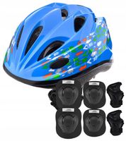 Kask Na Rolki Rower Deskorolkę Z Regulacją 52-56 cm + Zestaw Ochraniaczy M