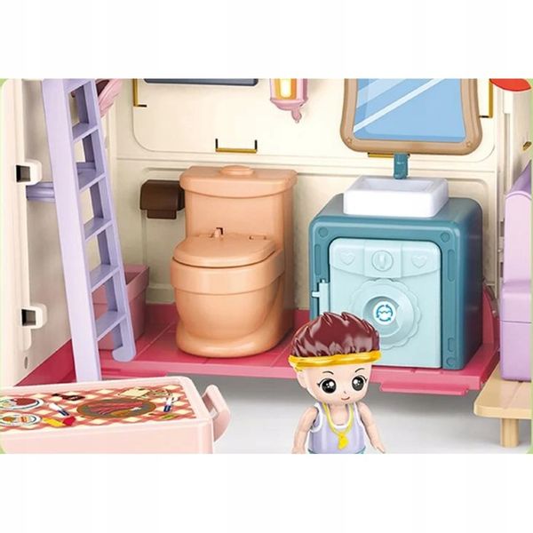 SAMOCHÓD TURYSTYCZNY KAMPER ZESTAW KEMPINGOWY FIGURKI DOMEK PIKNIK MELODIE zdjęcie 5