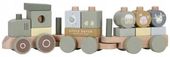 LITTLE DUTCH POCIĄG TRAKTOR DREWNIANY KLOCKI WAGONIKI LITTLE FARM