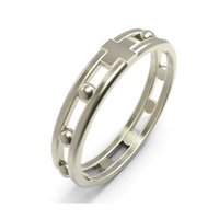 SREBRNY RÓŻANIEC NA PALEC OBRĄCZKA Z KULKAMI PRÓBA 925 OBRĄCZKA AŻUROWY