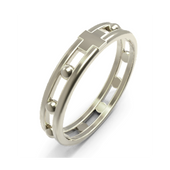 SREBRNY RÓŻANIEC NA PALEC OBRĄCZKA Z KULKAMI PRÓBA 925 OBRĄCZKA AŻUROWY