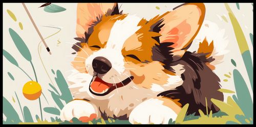 Plakat 91,3x44,5cm Beztroski Corgi na Arena.pl