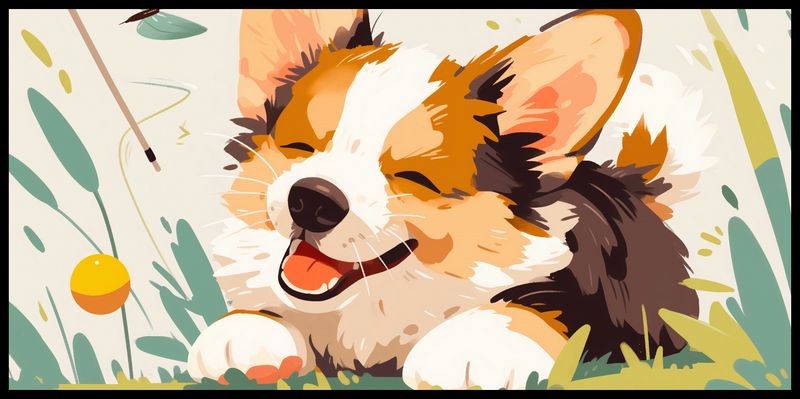 Plakat 91,3x44,5cm Beztroski Corgi zdjęcie 2