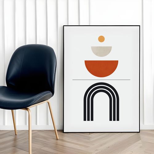 Plakat geometria boho styl 50x70 cm w czarnej ramie na Arena.pl