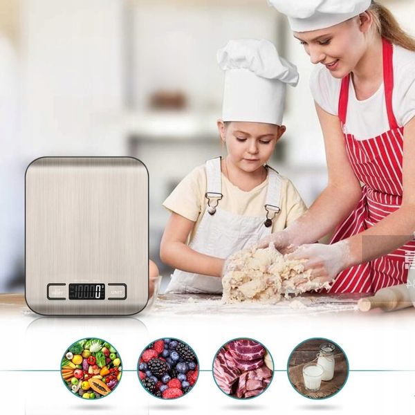 WAGA KUCHENNA ELEKTRONICZNA LCD DO 10KG OD 1G SREBRNA DOMOWA DOKŁADNA zdjęcie 4