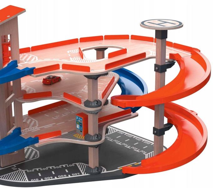 DUŻY DREWNIANY PARKING Z SAMOCHODAMI RUCHOMA WINDA zdjęcie 8
