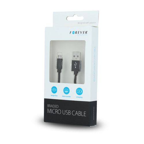 Kabel Forever micro-USB pleciony czarny 1m 1A na Arena.pl