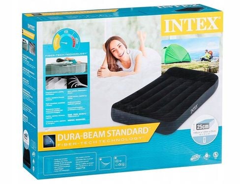 HQ Materac 1-osobowy Dmuchany Welurowy Turystyczny Łóżko 191x99x25cm Intex na Arena.pl
