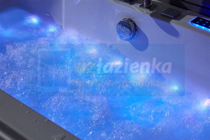 PROSTOKĄTNA WANNA Z HYDROMASAŻEM 180x80 SZYBA NEW! GRZAŁKA zdjęcie 34