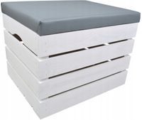 2 x PUFA DREWNIANA Z SIEDZISKIEM TAPICEROWANYM KUFEREK
