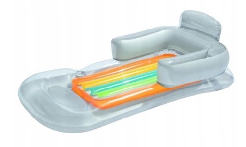 Dmuchany Materac Fotel Leżak 161 x 84cm Bestway srebrny z Uchwytem na napój na Arena.pl