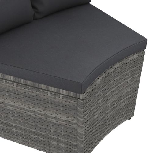 Sofa do ogrodu + poduszki polirattan szara VidaXL na Arena.pl