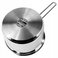 Rondelek Stalowy Rondel Garnek z Długim Uchwytem do Gotowania 18 cm 2,7L