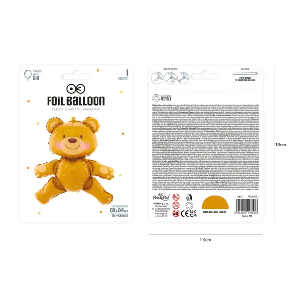 Balon foliowy Miś 60x64cm zdjęcie 2