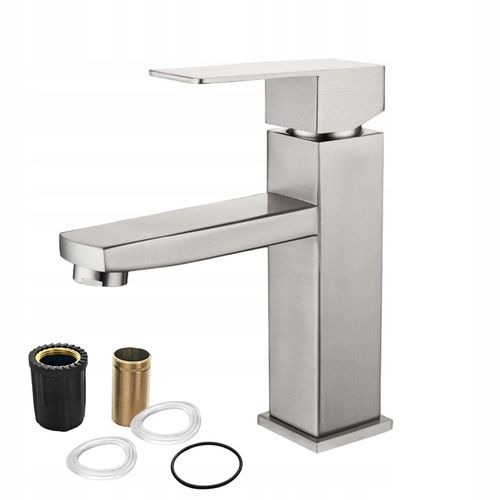 BATERIA ŁAZIENKOWA STOJĄCA UMYWALKOWA KRAN DO UMYWALKI ZLEWU CHROMOWA NISKA na Arena.pl