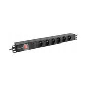 Listwa zasilająca Lanberg do RACK 1U 16A PDU 6x PL 2m czarna