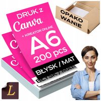Ulotki A6 200 sztuk PREMIUM - DWUSTRONNE | mat / błysk + wizualizacja