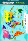 Dwustronna Plansza Edukacyjna A4. Geografia. Mapa Świata