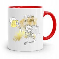 Dla Alkoholika Pijaka Kubek Czerwony Na Prezent Z Nadrukiem Ze Zdjęciem
