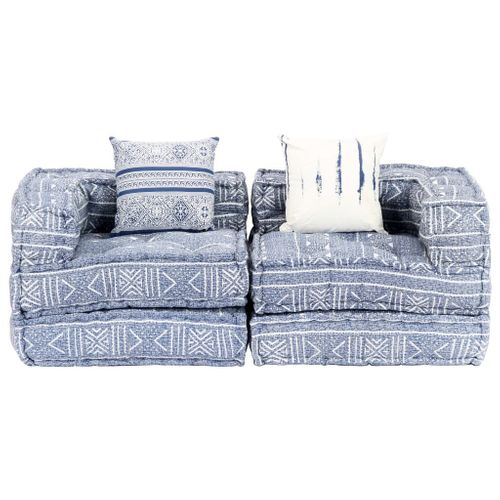 VidaXL 2-osobowa, modułowa sofa patchworkowa, indygo na Arena.pl