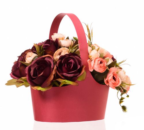 Flower box krem brąz prezent na Arena.pl