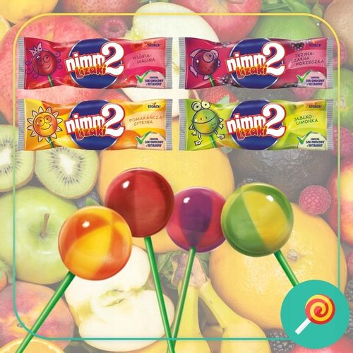 Pakiet 3szt NIMM2 Lizaki z sokiem owocowym 80g 8sz na Arena.pl