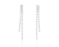 Kolczyki z cyrkoniami 2 rzędy długość 4 cm