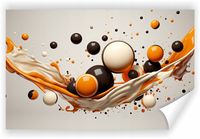 Fototapeta PREMIUM STRUKTURA ZMYWALANA abstrakcyjna tapeta kule w farbie