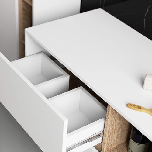 SZAFKA ŁAZIENKOWA POD UMYWALKĘ VAMI W90 2SZ 2P PK BIAŁA / DĄB SONOMA na Arena.pl