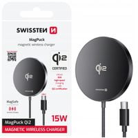 Ładowarka bezprzewodowa SWISSTEN MagPuck Qi2 15 W kompatybilna z MagSafe