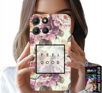 ETUI DO MOTOROLA MOTO G15 - KWIATISTY WZÓR, MODNE DAMSKIE + SZKŁO