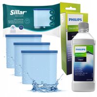 4x filtr do ekspresu Philips Latte Go 5400 + odkamieniacz Philips 250 ml