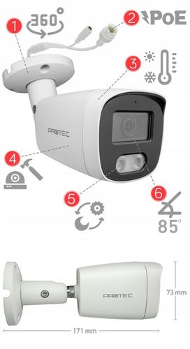CYFROWY MONITORING 7 KAMER IP 5MPIX NA SKRĘTKĘ UTP PODGLĄD ONLINE DETEKCJA na Arena.pl