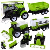 Traktor Zabawka 2 z Przyczepą Cysterna Ciągnik Duży Zestaw Farma dla Dzieci