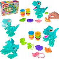 Ciastolina masa plastyczna zabawa nakarm dinozaura + zestaw akcesoriów
